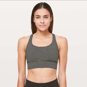 Lululemon Energy Bra *Long Line
Mod Stripe Black White Size 4